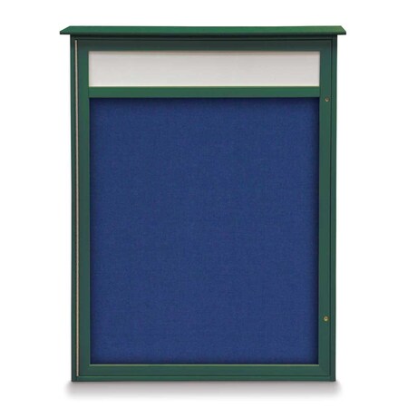 United Visual Products Single Door Enclosed Indoor Letterboard UV1140H-SATIN-BARBLU